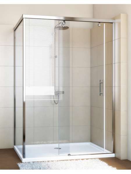 Душевой уголок GuteWetter Slide Rectan GK-863B левая 130x80 см стекло бесцветное, профиль хром
