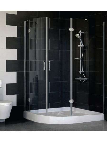 Душевой уголок Vegas Glass AFS-F 120*100 07 01 R профиль матовый хром, стекло прозрачное