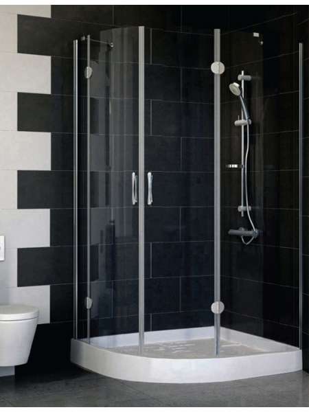 Душевой уголок Vegas Glass AFS-F 110*90 07 01 R профиль матовый хром, стекло прозрачное