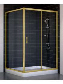 Душевой уголок Vegas Glass ZP+ZPV 120*100 09 01 профиль золото, стекло прозрачное