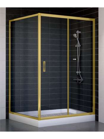 Душевой уголок Vegas Glass ZP+ZPV 120*100 09 01 профиль золото, стекло прозрачное
