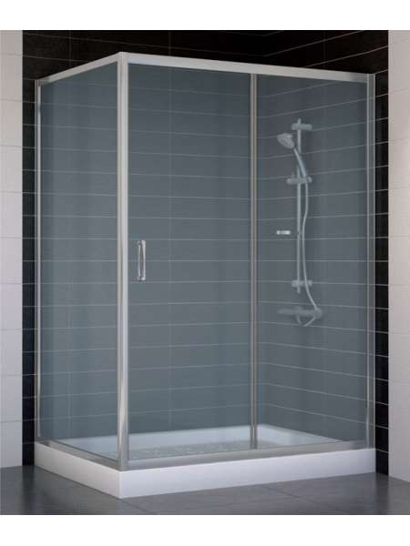 Душевой уголок Vegas Glass ZP+ZPV 130*90 07 10 профиль матовый хром, стекло сатин