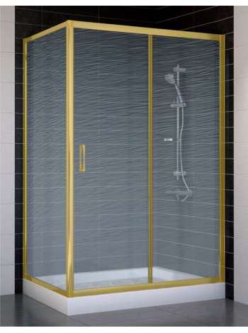 Душевой уголок Vegas Glass ZP+ZPV 120*70 09 02 профиль золото, стекло шиншилла