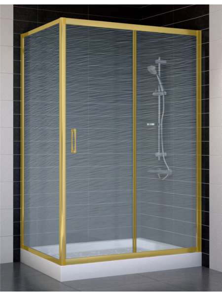 Душевой уголок Vegas Glass ZP+ZPV 120*70 09 02 профиль золото, стекло шиншилла