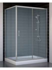 Душевой уголок Vegas Glass ZP+ZPV 120*90 07 10 профиль матовый хром, стекло сатин