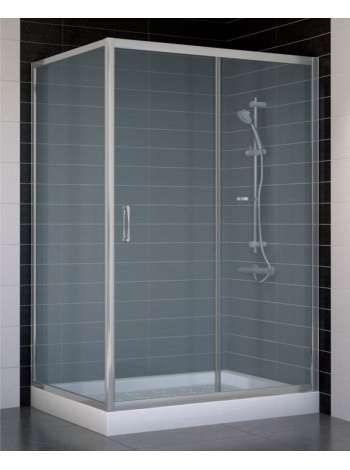 Душевой уголок Vegas Glass ZP+ZPV 120*90 07 10 профиль матовый хром, стекло сатин