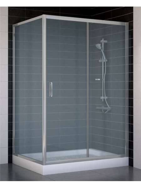 Душевой уголок Vegas Glass ZP+ZPV 120*90 07 10 профиль матовый хром, стекло сатин