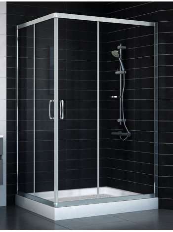 Душевой уголок Vegas Glass ZA-F 90*120 08 01 профиль глянцевый хром, стекло прозрачное