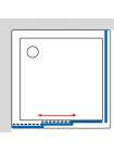 Душевой уголок GuteWetter Practic Square GK-403 левая 120x120 см стекло бесцветное, профиль матовый хром