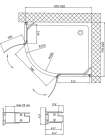 Душевой уголок Vegas Glass AFS-F 80*90 07 01 R профиль матовый хром, стекло прозрачное