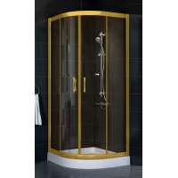 Душевой уголок Vegas Glass ZS-F 80*90 09 05 профиль золото, стекло бронза