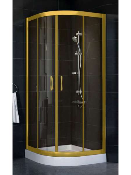 Душевой уголок Vegas Glass ZS-F 80*90 09 05 профиль золото, стекло бронза