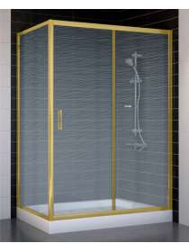 Душевой уголок Vegas Glass ZP+ZPV 130*70 09 02 профиль золото, стекло шиншилла
