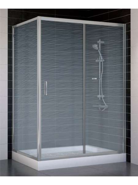 Душевой уголок Vegas Glass ZP+ZPV 130*80 07 02 профиль матовый хром, стекло шиншилла