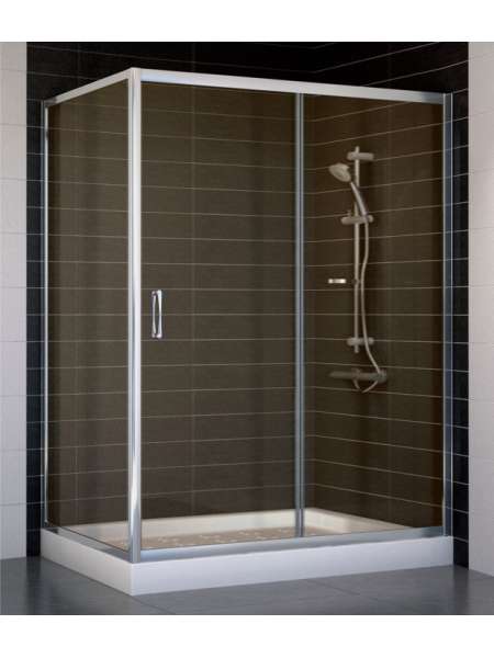 Душевой уголок Vegas Glass ZP+ZPV 140*80 08 05 профиль глянцевый хром, стекло бронза