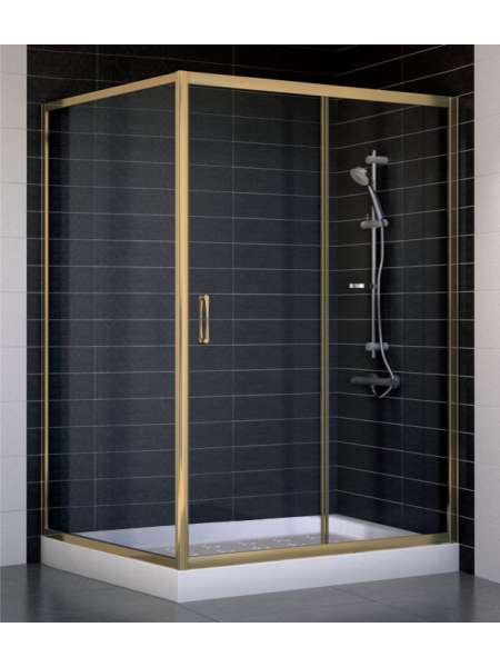 Душевой уголок Vegas Glass ZP+ZPV 130*100 05 01 профиль бронза, стекло прозрачное