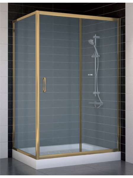 Душевой уголок Vegas Glass ZP+ZPV 120*70 05 10 профиль бронза, стекло сатин