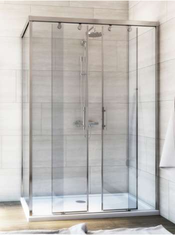 Душевой уголок GuteWetter Slide Rectan GK-865 правая 110x80 см стекло бесцветное, профиль хром