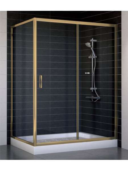 Душевой уголок Vegas Glass ZP+ZPV 140*80 05 01 профиль бронза, стекло прозрачное