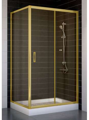 Душевой уголок Vegas Glass ZP+ZPV 100*80 09 05 профиль золото, стекло бронза