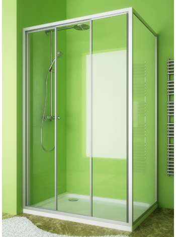 Душевой уголок GuteWetter Practic Rectan GK-403 левая 135x80 см стекло бесцветное, профиль матовый хром