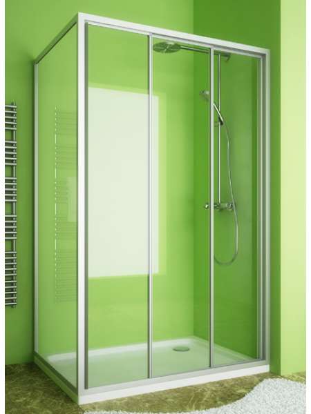 Душевой уголок GuteWetter Practic Rectan GK-403 правая 130x70 см стекло бесцветное, профиль матовый хром
