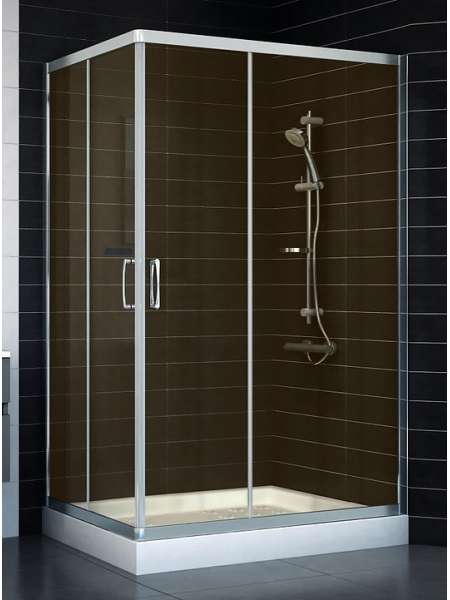 Душевой уголок Vegas Glass ZA-F 80*120 08 05 профиль глянцевый хром, стекло бронза