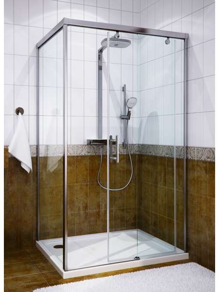 Душевой уголок GuteWetter Slide Rectan GK-863A правая 130x70 см стекло бесцветное, профиль хром