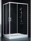 Душевой уголок Vegas Glass ZA-F 80*120 01 01 профиль белый, стекло прозрачное