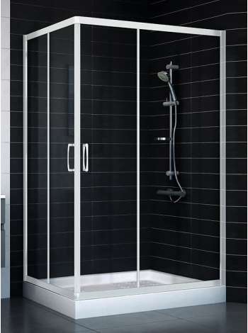 Душевой уголок Vegas Glass ZA-F 80*120 01 01 профиль белый, стекло прозрачное
