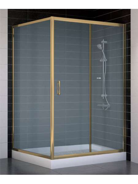 Душевой уголок Vegas Glass ZP+ZPV 120*100 05 10 профиль бронза, стекло сатин