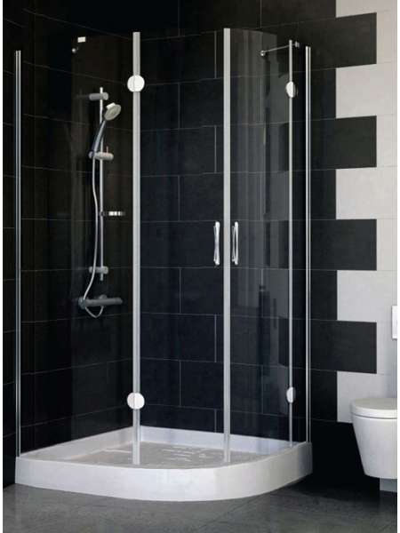 Душевой уголок Vegas Glass AFS-F 110*100 08 01 L профиль глянцевый хром, стекло прозрачное