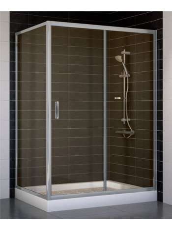 Душевой уголок Vegas Glass ZP+ZPV 130*80 07 05 профиль матовый хром, стекло бронза