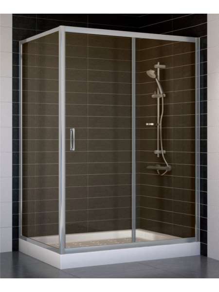Душевой уголок Vegas Glass ZP+ZPV 130*80 07 05 профиль матовый хром, стекло бронза