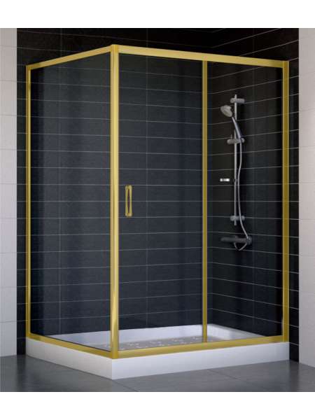 Душевой уголок Vegas Glass ZP+ZPV 130*100 09 01 профиль золото, стекло прозрачное