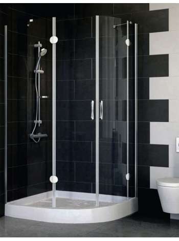 Душевой уголок Vegas Glass AFS-F 110*90 08 01 L профиль глянцевый хром, стекло прозрачное
