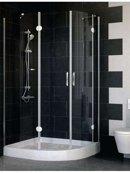 Душевой уголок Vegas Glass AFS-F 110*90 08 01 L профиль глянцевый хром, стекло прозрачное