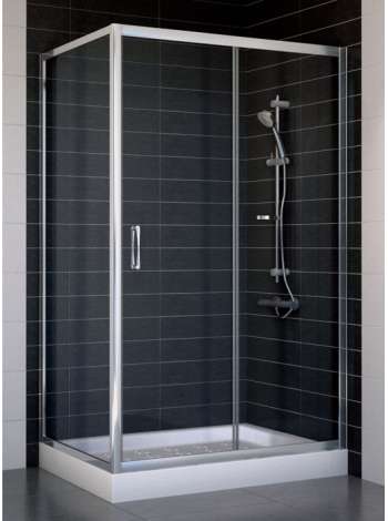 Душевой уголок Vegas Glass ZP+ZPV 110*70 08 01 профиль глянцевый хром, стекло прозрачное