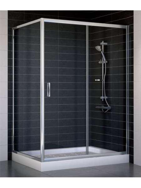 Душевой уголок Vegas Glass ZP+ZPV 130*90 08 01 профиль глянцевый хром, стекло прозрачное