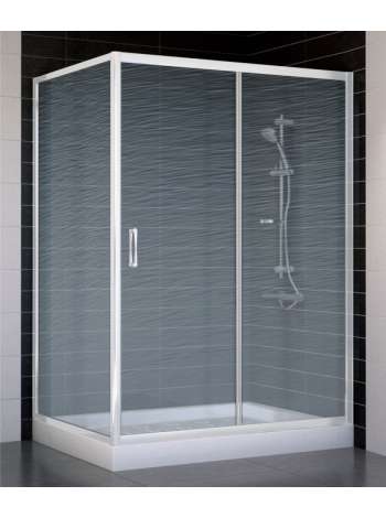 Душевой уголок Vegas Glass ZP+ZPV 130*90 01 02 профиль белый, стекло шиншилла