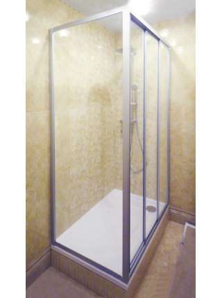 Душевой уголок GuteWetter Practic Rectan GK-403 правая 110x80 см стекло бесцветное, профиль матовый хром