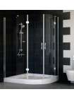 Душевой уголок Vegas Glass AFS-F 120*110 08 01 L профиль глянцевый хром, стекло прозрачное