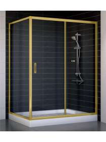 Душевой уголок Vegas Glass ZP+ZPV 140*90 09 01 профиль золото, стекло прозрачное