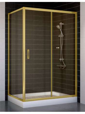 Душевой уголок Vegas Glass ZP+ZPV 120*70 09 05 профиль золото, стекло бронза
