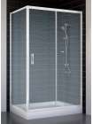 Душевой уголок Vegas Glass ZP+ZPV 110*70 01 02 профиль белый, стекло шиншилла