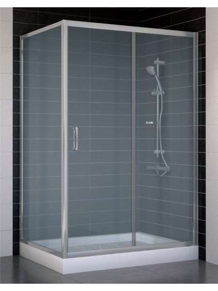 Душевой уголок Vegas Glass ZP+ZPV 120*80 07 10 профиль матовый хром, стекло сатин