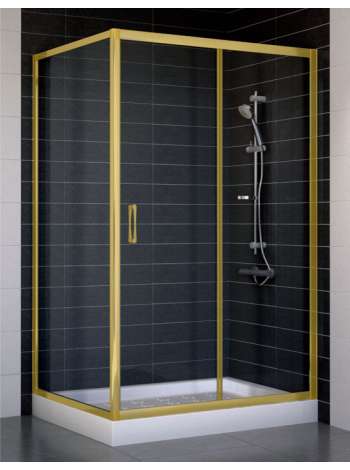 Душевой уголок Vegas Glass ZP+ZPV 110*90 09 01 профиль золото, стекло прозрачное