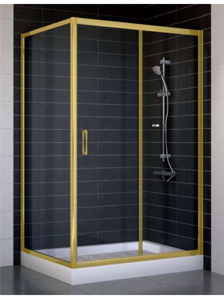 Душевой уголок Vegas Glass ZP+ZPV 110*90 09 01 профиль золото, стекло прозрачное