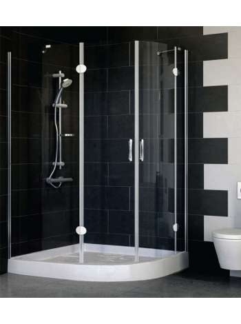Душевой уголок Vegas Glass AFS-F 120*100 08 01 L профиль глянцевый хром, стекло прозрачное