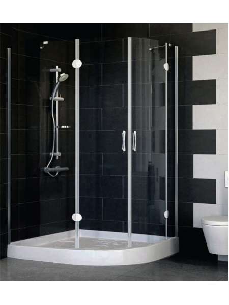 Душевой уголок Vegas Glass AFS-F 120*100 08 01 L профиль глянцевый хром, стекло прозрачное